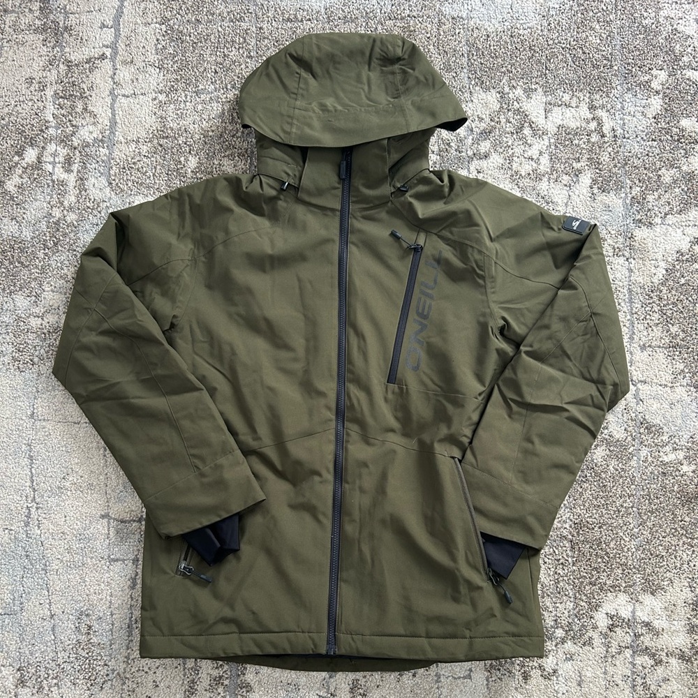 O’Neill Men’s Insulated Snow Jacket – Olive Green | 10K Waterproof | Size M